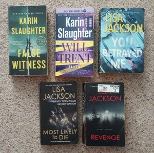 Karin Slaughter & Lisa Jackson Lot Of Books Mystery Suspense Thriller Bundle